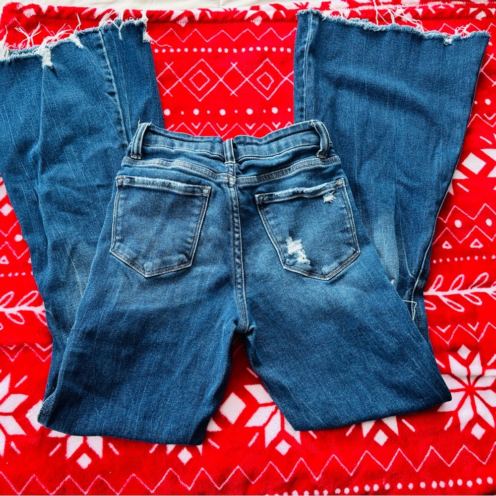 Flying Monkey Dark Blue Distressed Flare Jeans